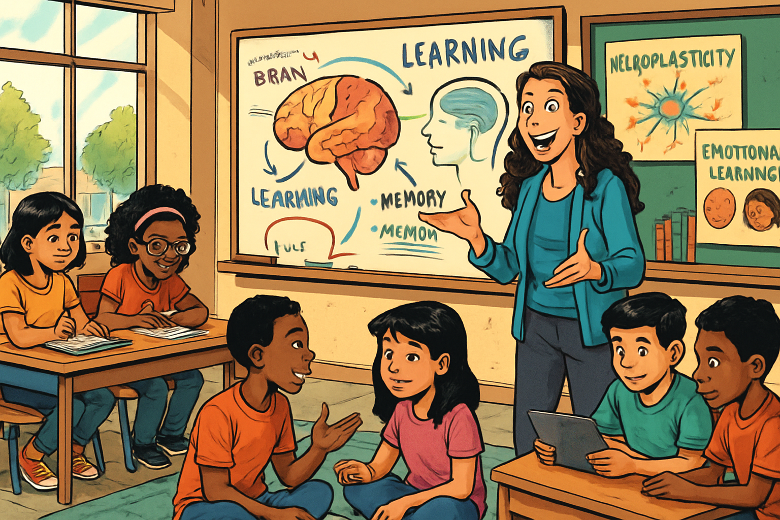 comicbook The image showcases a vibrant classroom filled with diverse students engaged in various activities In the foreground a teacher a middleaged-2